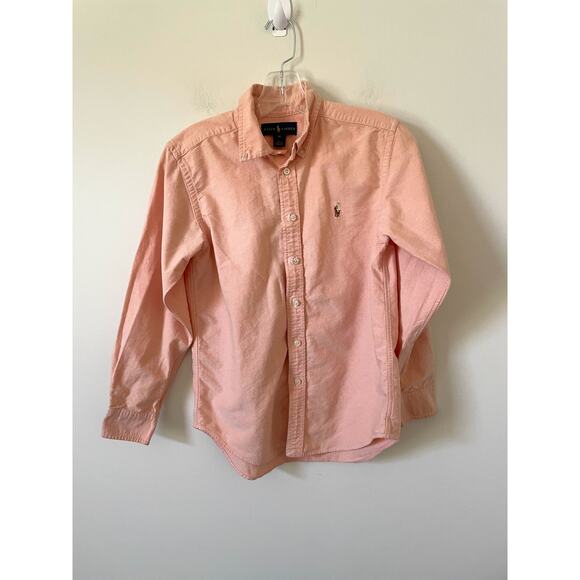 Ralph Lauren Button Down Collared Shirt Orange Kid's Size 14 - Picture 1 of 6